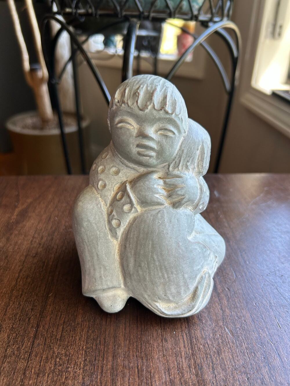 Vintage Isabel Bloom pottery sculpture titled Boy with Dog signed